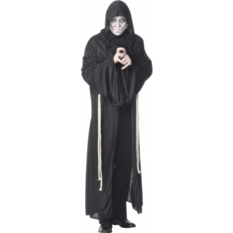 Magere Hein verkleedkleding - mantel - zwart - volwassenen - Halloween - horror - kostuum 52-54 (L) -