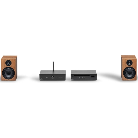 Pro-Ject True HiFi Stereo Set E CD - Compleet HiFi Systeem - CD-Speler - Stereo Versterker - Speakers - Zwart/Walnoot