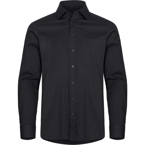 Clique 027960 Stretch Heren Overhemd Lm - Zwart - M
