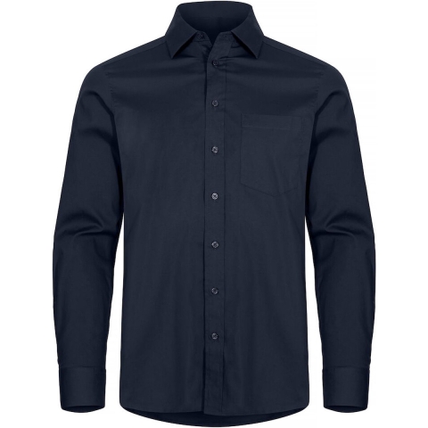 Clique 027960 Stretch Heren Overhemd Lm - Dark Navy - M