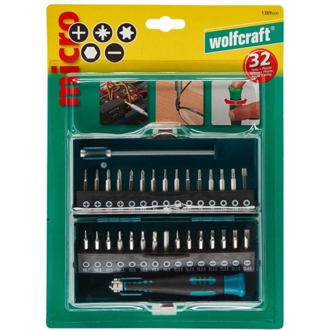 Wolfcraft Micro-bit-box | Voor kleine schroeven | 32-delig - 1389000