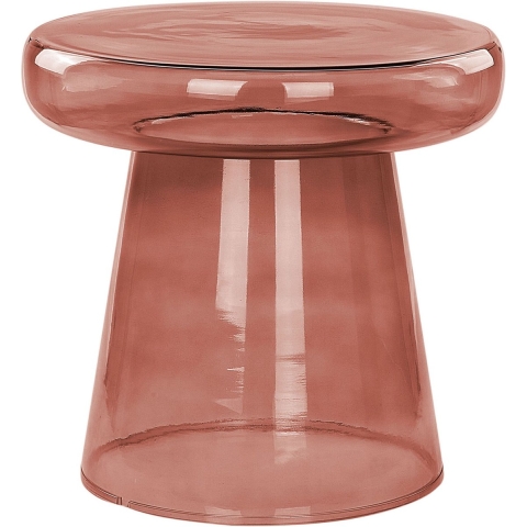 Beliani - CALDERA - Bijzettafel - Rood - Glas