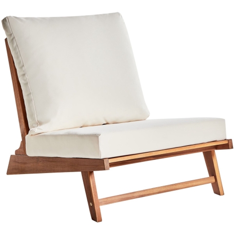 Beliani - MICCIANO - Tuinstoel - Lichthout|Wit - Acaciahout