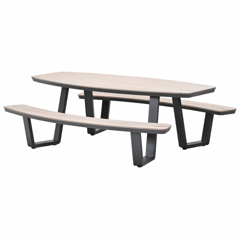 Garden Impressions Sarria picknick set ovaal 220 x 193 - donker grijs