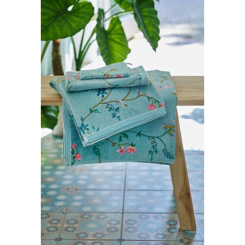 Pip Studio Les Fleurs - Douchelaken - 70x140 - Blauw
