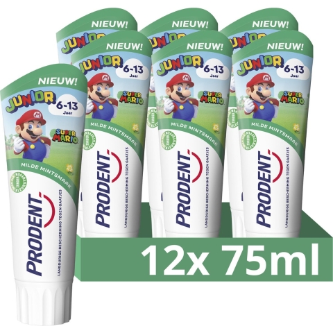 12x Prodent Tandpasta Super Mario 6-13 jaar 75 ml
