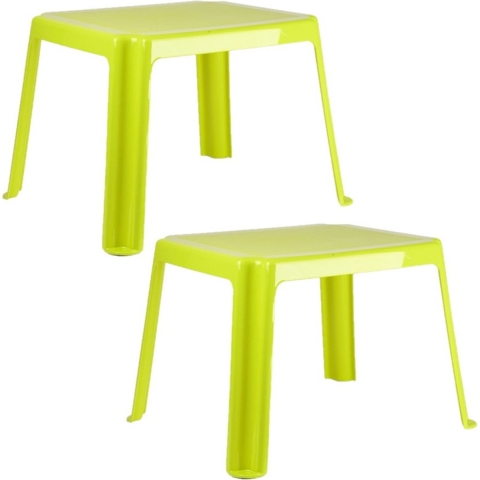 2x stuks kunststof kindertafels groen 55 x 66 x 43 cm -
