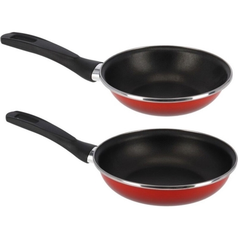 2x Formaten koekenpannen set Merida 18 en 22 cm diameter -