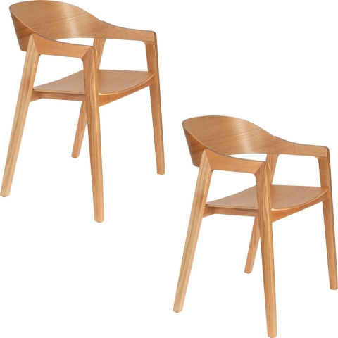 Dutchbone Westlake Eetkamerstoel Naturel - Set van 2