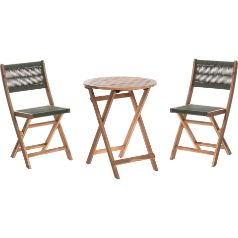 Beliani - PROSSEDI - Bistroset - Groen - Acaciahout