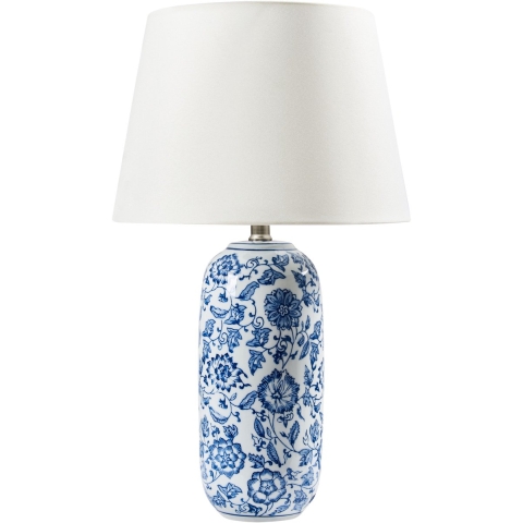 Beliani - AIBONITO - Tafellamp - Wit|Blauw - Porselein|Linnen