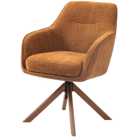 Giga Living - Eetkamerstoel Oranje - Eikenhout - Avola - Set van 2