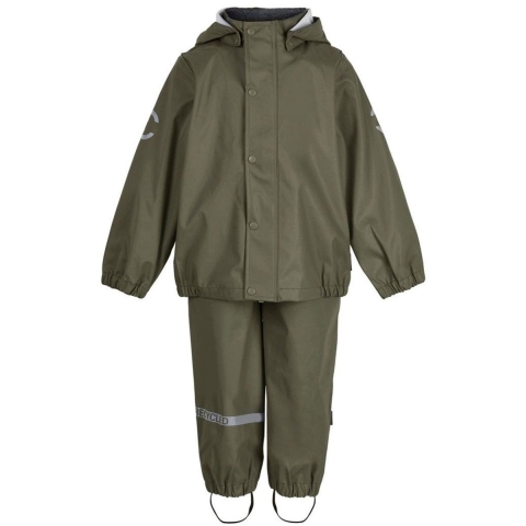 Mikk-Line Regenkleding - Gerecycled - PU - Dusty Olive - Mikk-Line - 8 jaar (128) - Regenkleding