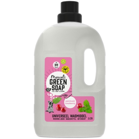 2+1 gratis: Marcel's Green Soap Wasmiddel Universeel Patchouli&Cranberry 3 liter