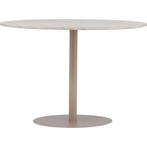 Svea - Zuna ronde eettafel - ø110 cm - marmerlook - beige