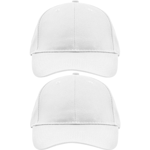 4x stuks 6-panel baseball witte caps voor volwassenen -
