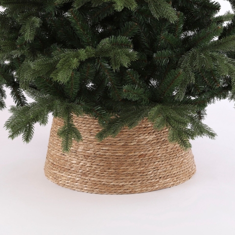 Kerstboomrok - rotan look - bruin - D50 x H26 cm - kerstboommand -