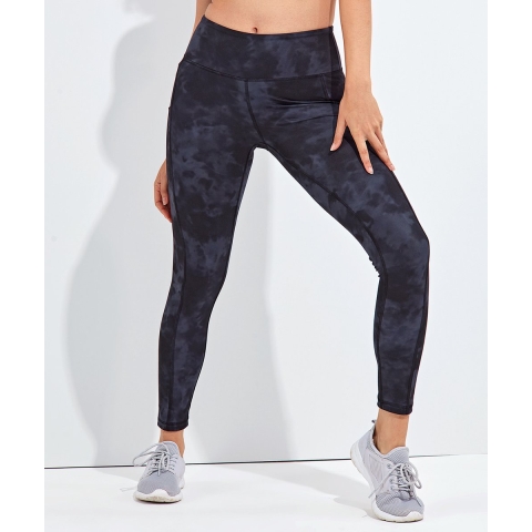 TriDry TR532 Women´s Recycled Perform Full-Length Leggings - Black/Grey Acid Wash - M