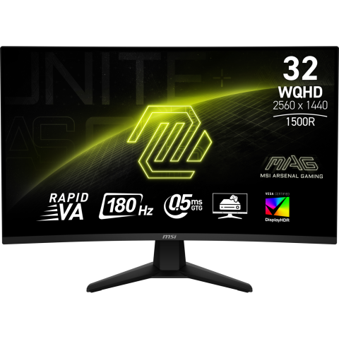 MSI Mag 32cq6f - 31.5 Inch 2560 X 1440 (qhd) 0.5 Ms 180 Hz