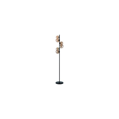 Freelight Vloerlamp Calcio Zwart - Amber Glas 6 Lichts