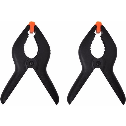Proplus zeilklemmen/lijm klem - set 16x stuks - zwart - 15 cm - kunststof -