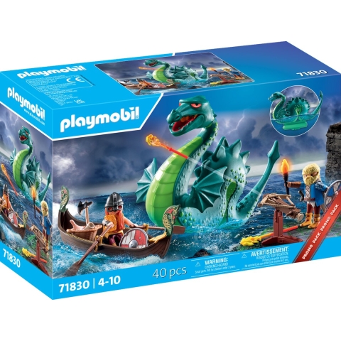 Playmobil - Viking m. Meer Monster - 71830 - 40 Onderdelen - Playmobil - OneSize - Speelgoed
