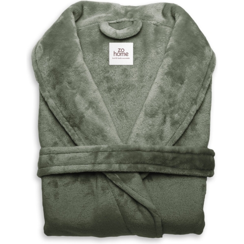 Zo Home Flanel Fleece Badjas Cara - olive green - L