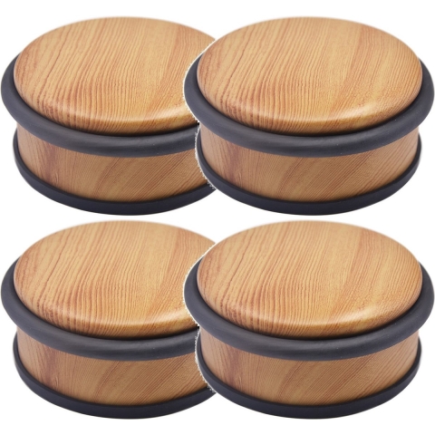 5Five Deurstopper - 5x - rond - houtlook - 10 x 4,5 cm - metaal - deurstop -