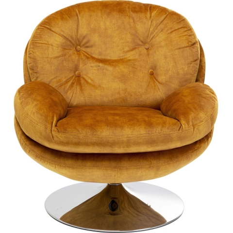 Kare Design Cosy Draaibare Fauteuil - Velvet Grijs