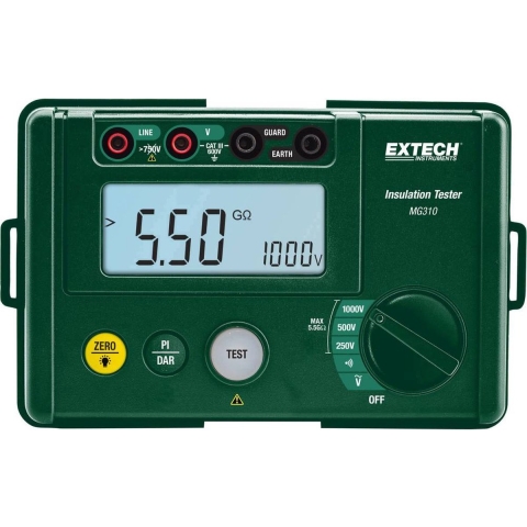 Extech MG310 Isolatiemeter 250 V, 500 V, 1000 V 5.5 GΩ
