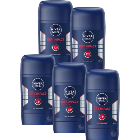 5x Nivea Men Deodorent Stick Dry Impact 50 ml