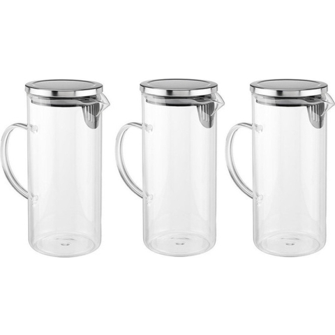 schenkkan - 3x - 1,3 liter - glas - 22 cm - waterkan - sapkan -