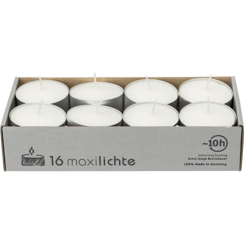 48x Witte maxi theelichtjes/waxinelichtjes 10 branduren -