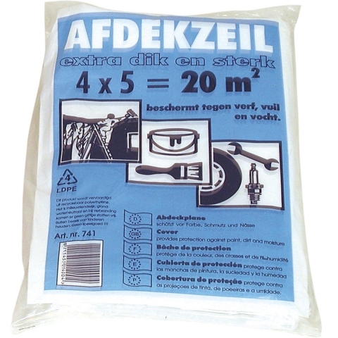 6x Afdekzeil / bouwfolie transparant 4 x 5 m -