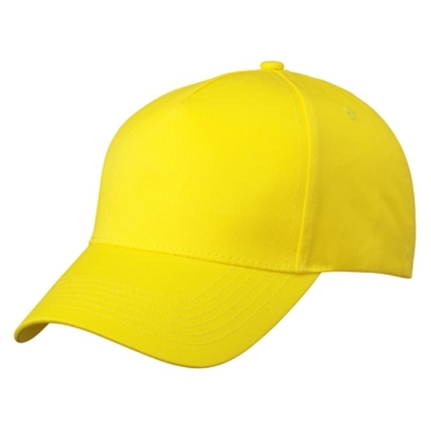 10x stuks 5-panel baseball petjes /caps in de kleur geel -