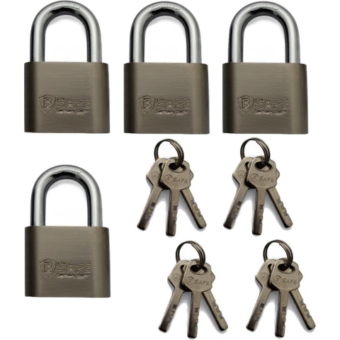 Set van 12x hangsloten met korte beugel gelijk gecodeerd 5 x 7,5 cm -