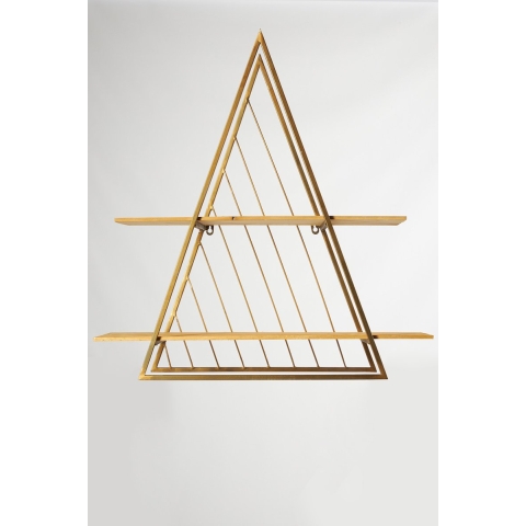 Wandrek - 2 plankjes - goud - 58 x 22 x 70 cm - metaal -