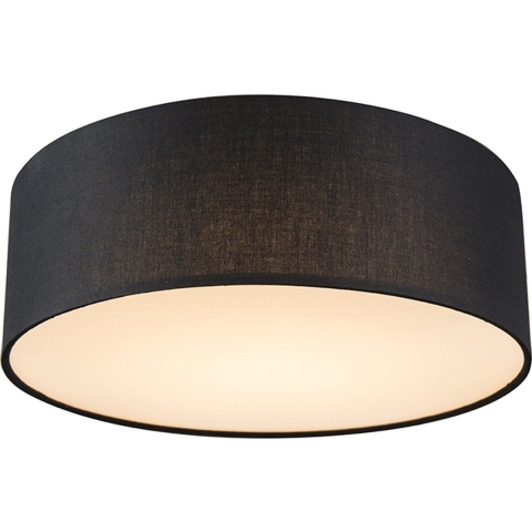 QAZQA Plafondlamp zwart 30 cm incl. LED - Drum LED