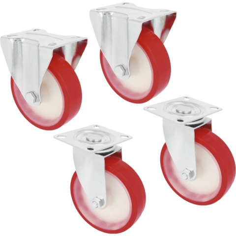 AMIG zwenk en bokwielenset - D80mm - polyurethaan - 300kg - heavy duty -