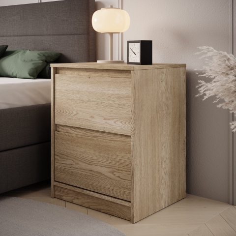 Meubella Nachtkastje Cuarto - Eiken - 47 cm