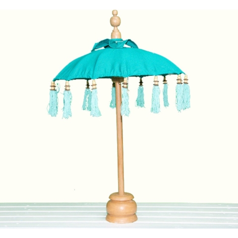 parasol katoen bali mini d50h75cm azuur Van der Leeden - Van der leeden