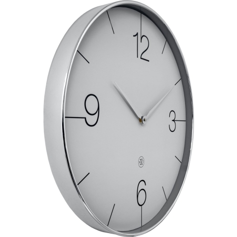 NeXtime - Wandklok 51cm-Stil-Chroom|Groen-Plastic-nXt 'Finesse Large'