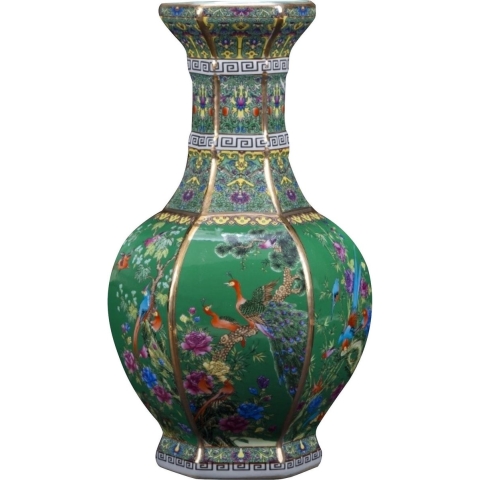 Fine Asianliving Chinese Vaas Porselein Bloemen