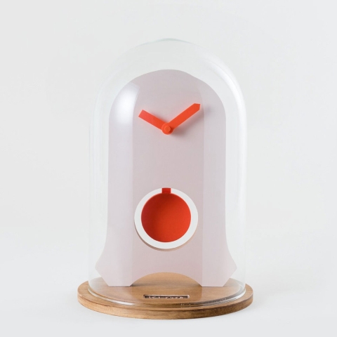 KLOQ Stolpklok in glas - Perzik Pastel & Neon Oranje