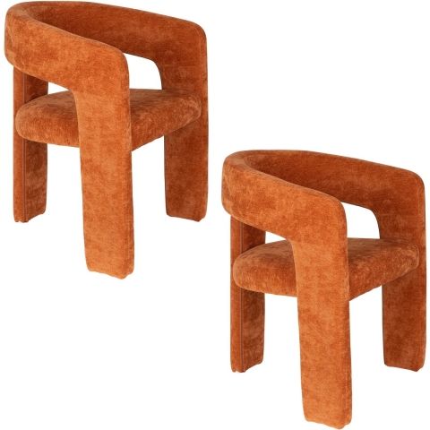 Housecraft Living Valentin Eetkamerstoel Oranje - Set van 2