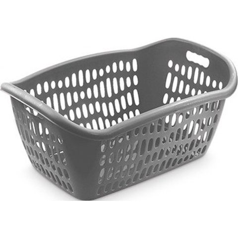 Wasmand - 2x - grijs - waskrat - 61 x 43 x 28 cm - 38L -