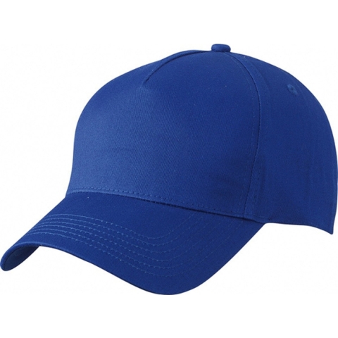 5x stuks 5-panel baseball petjes /caps in de kleur kobalt blauw -