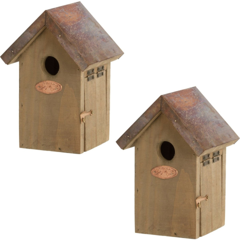 2x Vogelhuisjes/nestkastjes winterkoning 20 cm -