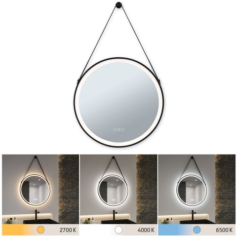 Paulmann Mirra 71089 LED-spiegellamp 11.5 W Warmwit tot koudwit Zwart, Wit