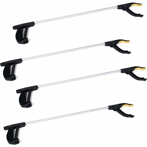 8x Stuks zwerfvuilgrijper/afvalgrijper zwart 76 cm van kunststof -